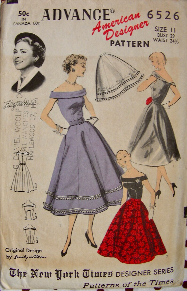 RARE Vintage Advance Pattern 6526 GLAMOROUS Jr off Shoulder - Etsy