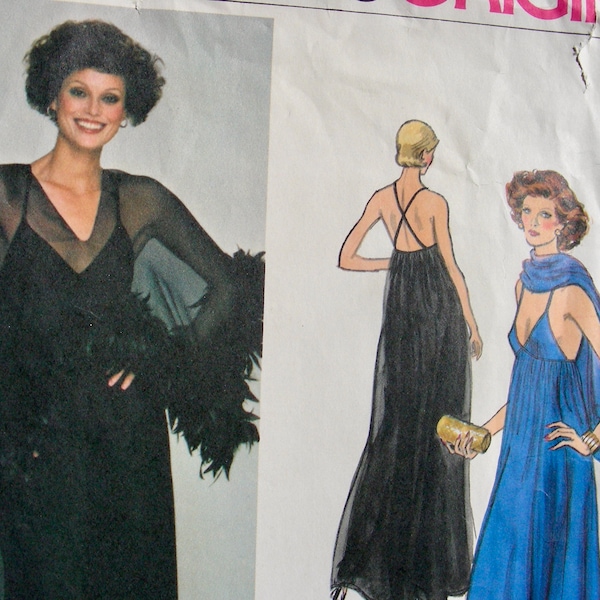 UNCUT  GIVENCHY Sewing Pattern Vogue Paris Original Pattern 1345 * GLAMOROUS Misses' Cocktail Evening Dress and Cape *Size 12 * Bust 34