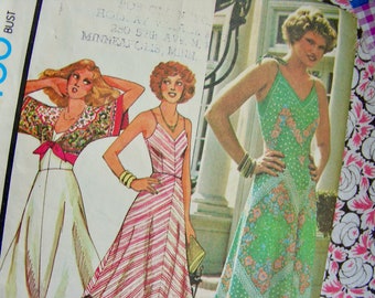 Vintage 1970's  McCall's Pattern 5456   - Misses' Asymmetrical Dress Or Bolero Top Made With Scarves Or Fabric / Size 8, Bust 31.5 n