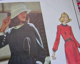 UNCUT * Vintage Vogue Paris Original Pattern 2813 *  Nina Ricci Designer * BEAUTIFUL Evening or Day Dress * UNCUT * Size 12, Bust 34