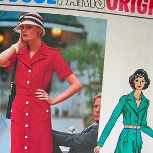 UNCUT * Vogue  Pattern 1091  JEAN PATOU -  Misses' Dress Semi-fitted, fully lined dress, in slightly below knee length * Size 14, bust 36