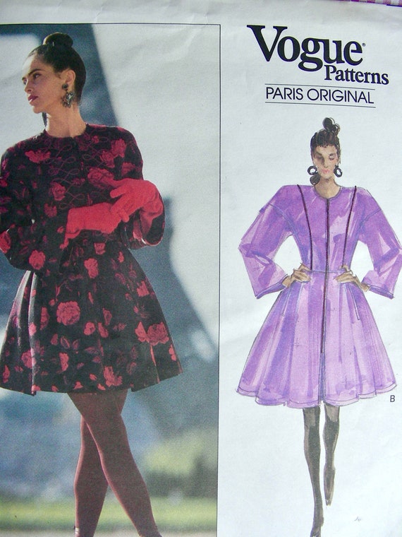 RARE Vogue 2176 - Christian Lacroix 1980s Dropped Shoulder Flared