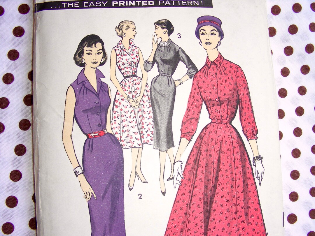 1950s Vintage Dress Sewing Pattern: Advance 8169, Size 10, Bust 31 ...