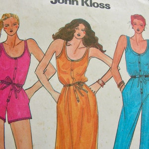 UNCUT Vintage 1970's Butterick Pattern 6855  / JOHN KLOSS Designer Misses' Jumpsuit Romper Nightgown Sewing Pattern -  Size 12 - Bust 34