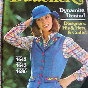 1970&#39;s Vintage BUTTERICK Pattern Fashions PATTERN Book Catalog -   Spring 1976 Fashions - Designer Betsey Johnson, Embroidery, Half Sizes