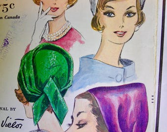 Vogue 5212 ORIGINAL Sewing Pattern UNCUT  designer Sally Victor Draped Cloche Hat * Head Size 21.5 or 23