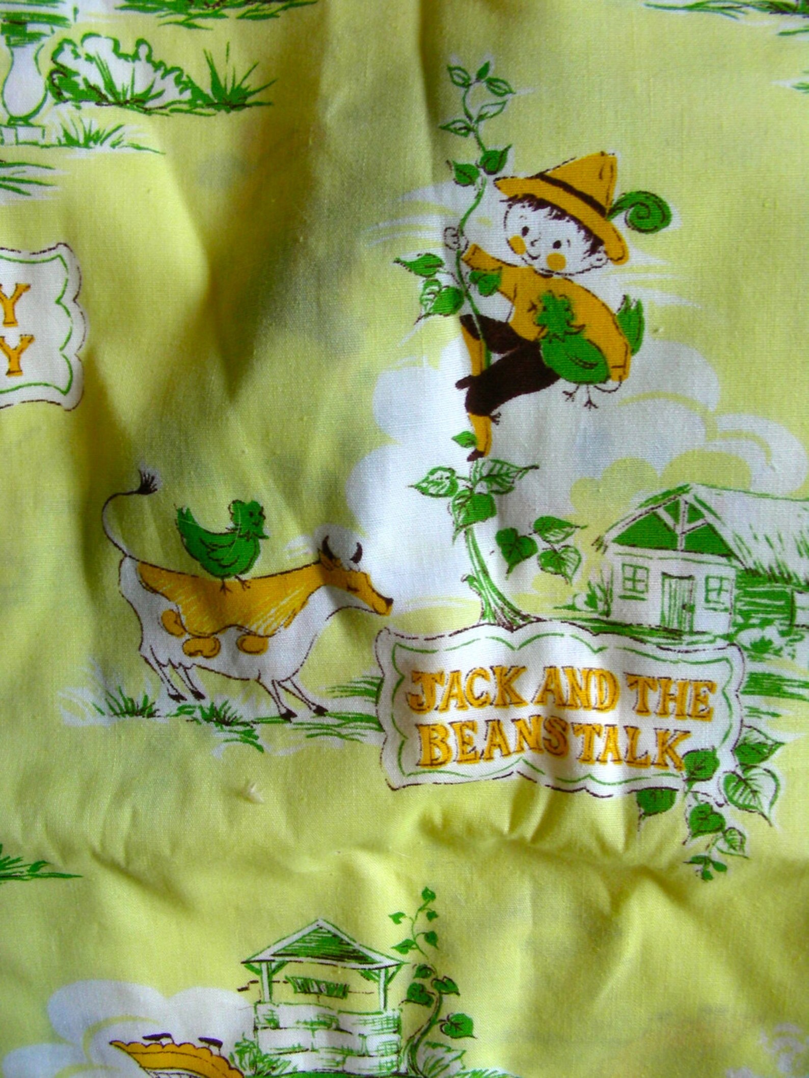 Vintage Cotton NOVELTY Nursery Rhymes Fabric Yardage on Etsy