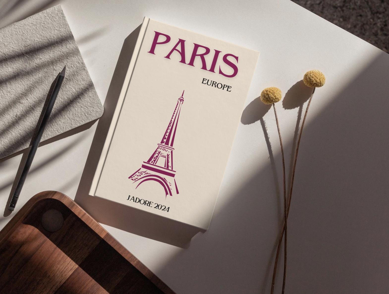 Album Fotografico Autoadesivo Con Copertina Torre Eiffel - 20 Fogli / 40 Pagine - Grande Formato 29x28 Cm - Regalo Per Ricordi