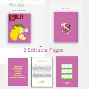 Italy Travel, Amalfi Coast Photo Book, Customised Photo Book Cover, European, DIY Photo Book, Editable Template Canvas, Digital Photo Book