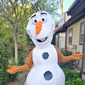 Disfraz de mascota de muñeco de nieve de lujo Olaf LISTO PARA ENVIAR