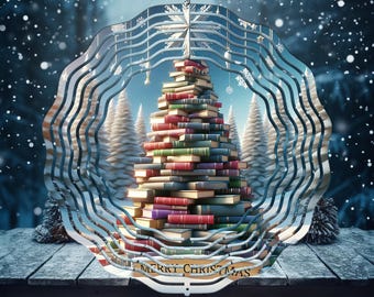 Christmas Tree Wind Spinner Sublimation Design, Colorful Wind Spinner Template, Yard/Garden Wind Spinner, Instant Digital Download PNG