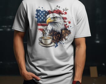 USA Flag - Eagle - Coffee PNG Design | Digital Download | Instant DIGITAL Only | Gift for him | Gift for her