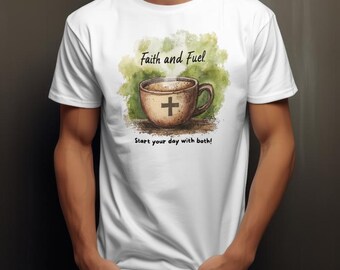Faith and Fuel Coffee PNG T-Shirt Design Digital Download Instant DIGITAL ONLY, Encouragement and Coffee