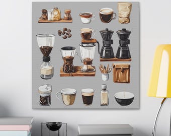 Brighten Up Your Space with Coffee Inspired Canvas Wall Art, Kitchen Decor, Coffee Shop Decor, Coffee Wall Decor, Installs easily