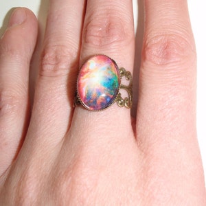 Cosmos nebula galaxy filigree ring