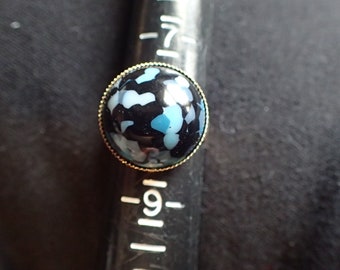 Upcycled Diamond Dots ring, dark