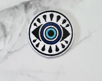 Round Evil Eye iron on patch
