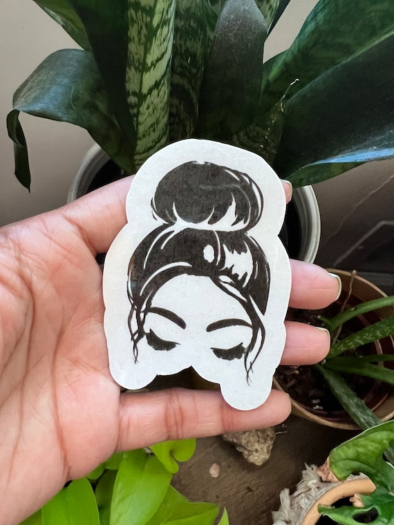Waterproof-messy bun girl sticker
