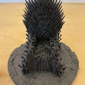 3D Printed Game Of Thrones Iron Throne Display: Brushed and Smoothed