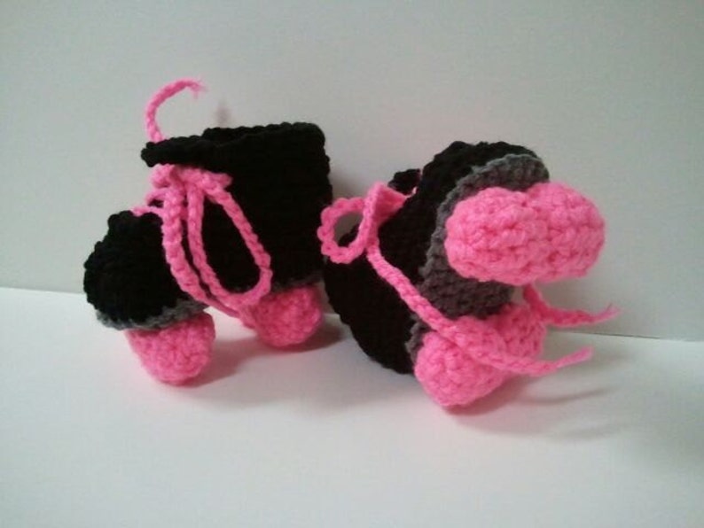 Roller Derby Booties, Roller Skates, Roller Skate Booties, Black and Pink image 1