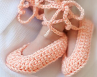 READY TO SHIP   Ballet Slippers, Baby Ballet Booties, Ballet Baby Shower