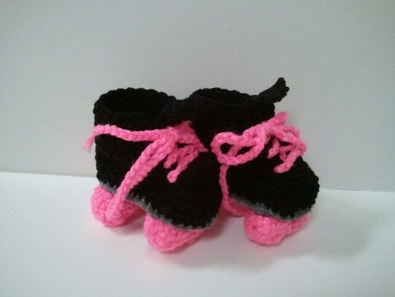 Roller Derby Booties, Roller Skates, Roller Skate Booties, Black and Pink image 3