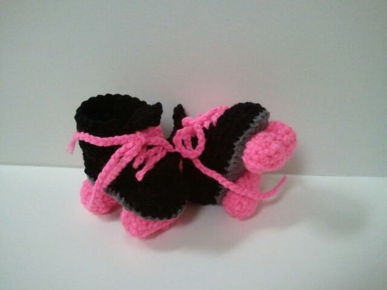 Roller Derby Booties, Roller Skates, Roller Skate Booties, Black and Pink image 2