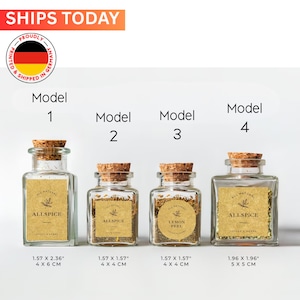 Gold Etichette spezie – adesivi minimalisti per barattoli da cucina, perfetti per organizzare la dispensa