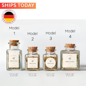 Premium Hochglanz Gewürzetiketten – Sticker Set auf Deutsch, Englisch, Türkisch & Französisch – Küche Glas Aufkleber Deko