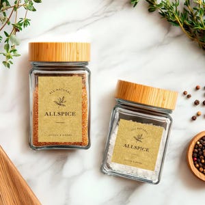 Gold Étiquettes minimalistes pour épices – Autocollants en  pour bocaux de cuisine – Organisation & étiquetage design cuisine bien rangée