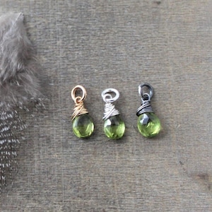 Peridot Charm, August Birthstone Charm, Peridot Pendant, Spiritual Jewelry, Add A Dangle, Heart Chakra Gift, Petite Pendant, Gemstone Charm