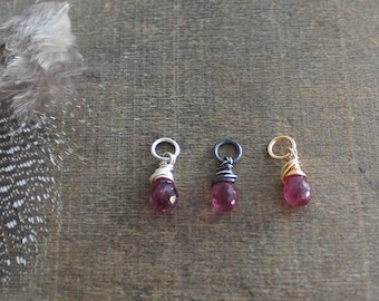 Pink Tourmaline Charm, October Birthstone Charm, Tiny Tourmaline Pendant, DIY Jewelry, Build A Necklace, Add A Dangle, Petite Charm Only