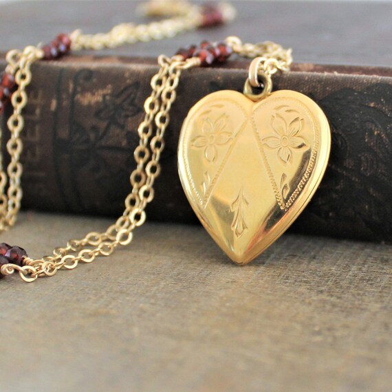 Gold Heart Locket Gold Locket Necklace 