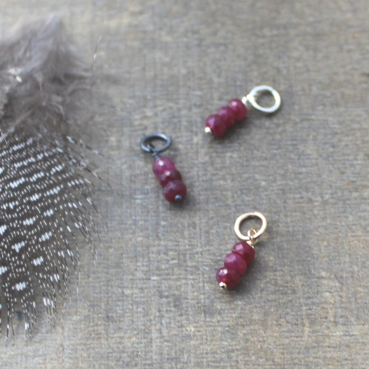 Genuine Ruby Charm Tiny Ruby Pendant DIY Ruby Jewelry Build A Necklace ...