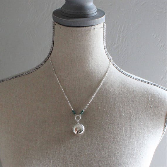 Emerald Locket, Round Locket Necklace, May Births… - image 6