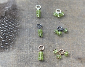 Pequeño encanto de peridoto para pendientes de bricolaje Construya un collar Colgante de peridoto para pulsera de dijes Regalo para el cumpleaños de agosto Mini colgante Agregar