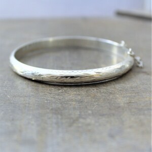 Thin Sterling Silver Cuff Bracelet, Stackable Bracelet Silver Bangle Hinged Cuff English Bangle Skinny Bangle Heirloom Jewelry, Push Present
