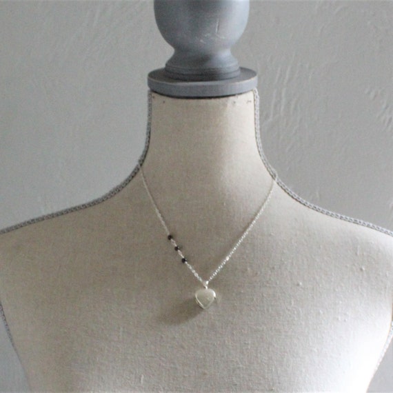 Pave Heart Locket Necklace in Silver main image 1