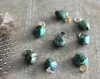 Green Turquoise Pendant December Birthstone Charm for Necklace Turquoise Charm Solo Add A Dangle Charm Only Turquoise Nugget Charm Add On