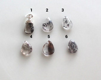 Breloque en quartz lépidocrosite au choix, breloque en cristal de guérison, pendentif lépidocrosite, breloque enroulée en fil métallique, breloque délicate à suspendre uniquement, C