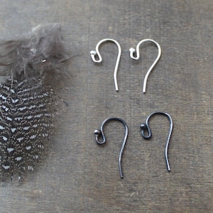May include: Two pairs of earring hooks, one pair is silver and the other is black.