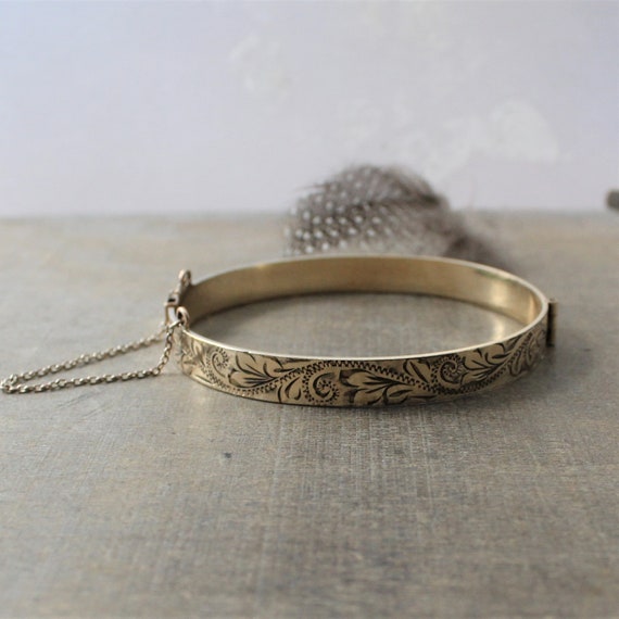 9 ct Rolled Gold Bangle Bracelet, Gold Cuff Bracel