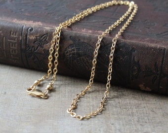 18" Gold Chain, 14k Gold Filled Chain, Gold Necklace Cable Chain Only Replacement Chain, Build a Necklace Dainty Chain Customizable Necklace