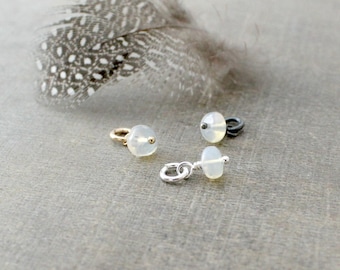 Tiny Opal Charm, October Birthstone Charm, Dainty Opal Pendant, Wire Wrapped Charm, Add A Dangle, Charm Only, Petite Pendant, Gemstone Charm