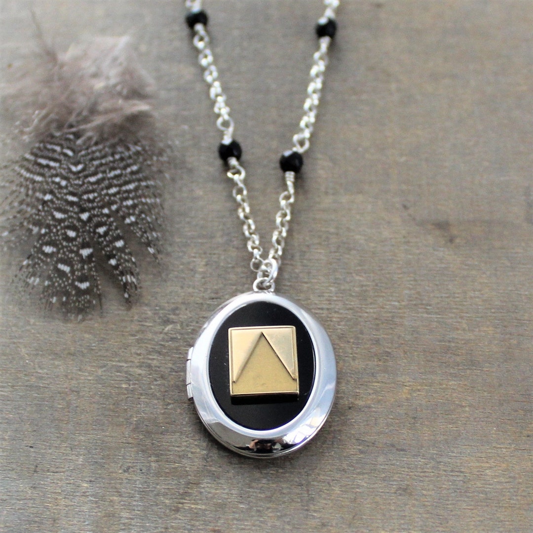 Sterling Silver Locket Necklace, Large Silver Locket, Modern Locket ...