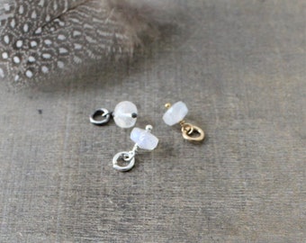 Rainbow Moonstone Charm, Birthstone Charm Wire Wrapped Pendant  Add A Dangle Charm Only Dainty Pendant Small Charm, Diy Jewelry, Add A Charm