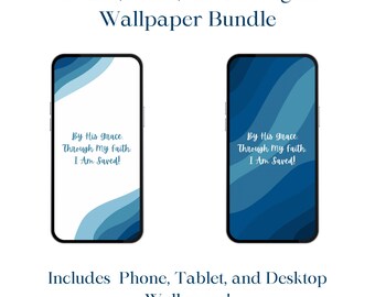 Grace, Faith, Saved - Christian Digital Wallpaper Bundle
