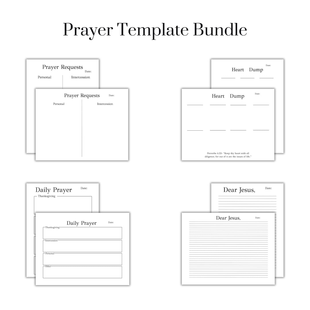 Prayer Template Bundle - Digital/printable - Etsy