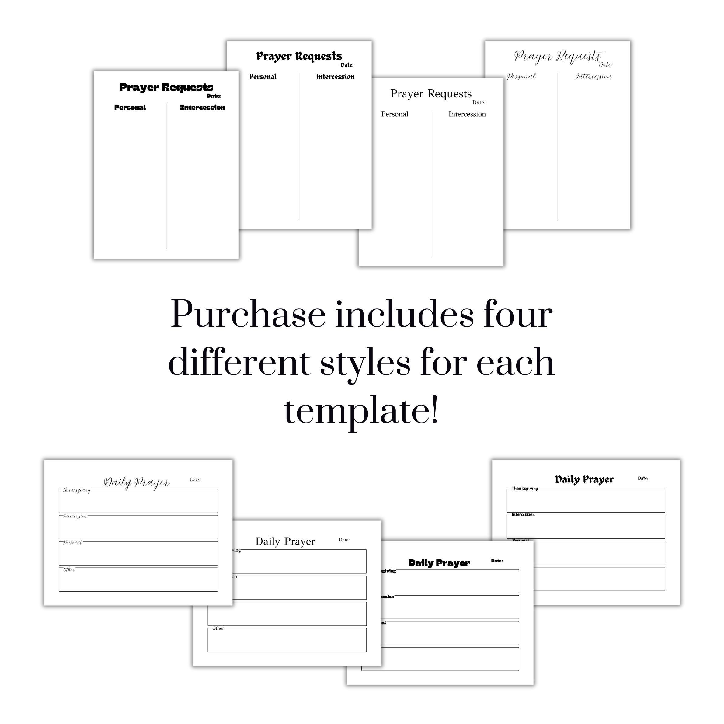 Prayer Template Bundle - Digital/printable - Etsy