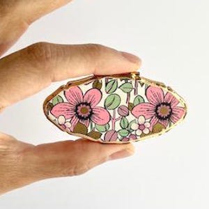 Vintage Stratton Lipview Lipstick Holder: Pink Floral Enamel Mirror, MCM England - Please Read Description Below for More Details.